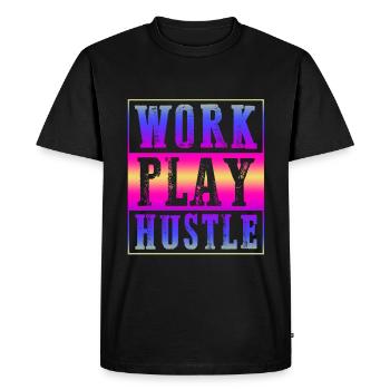 agitation de travail - T-shirt Premium bio Homme - noir - Devant - Nico (187cm)