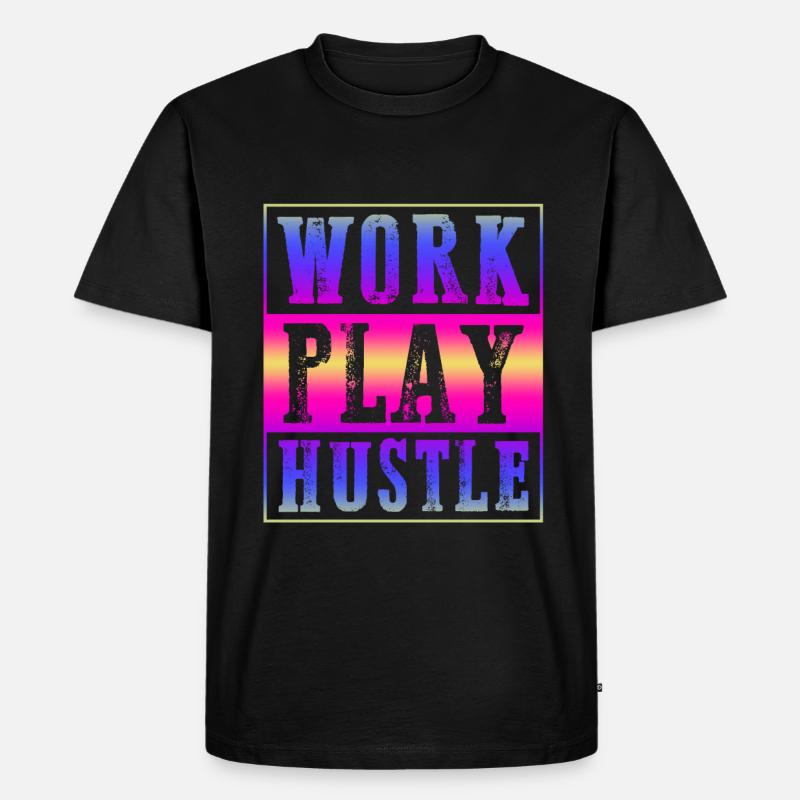arbeit hustle - Männer Premium Bio T-Shirt - Schwarz