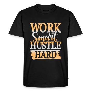 travailler dur - T-shirt Premium bio Homme - noir - Devant - Nico (187cm)