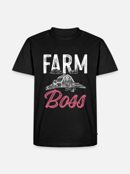 farm boss slogan - Men's Premium Organic T-Shirt - black