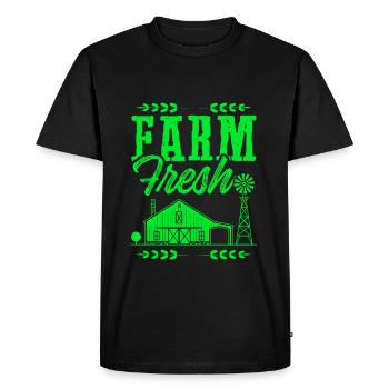 farm fresh spruch - Men's Premium Organic T-Shirt - black - Front - Nico (187cm)