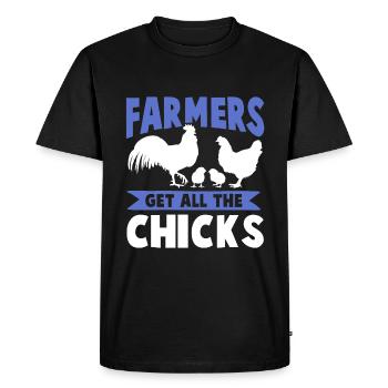 éleveur de poulet - T-shirt Premium bio Homme - noir - Devant - Nico (187cm)