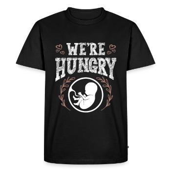 bébé affamé - T-shirt Premium bio Homme - noir - Devant - Nico (187cm)