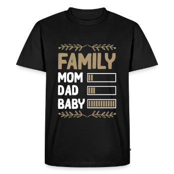 famille maman papa - T-shirt Premium bio Homme - noir - Devant - Nico (187cm)