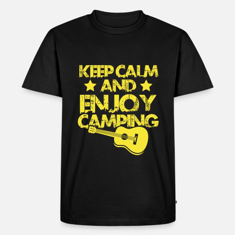 keep calm camping - Männer Premium Bio T-Shirt - Schwarz