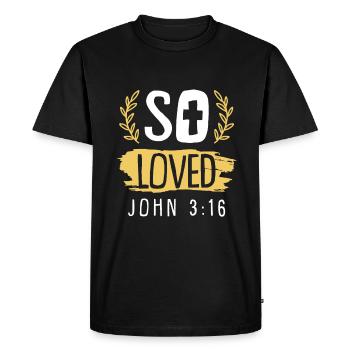 bible dieu amour - T-shirt Premium bio Homme - noir - Devant - Nico (187cm)