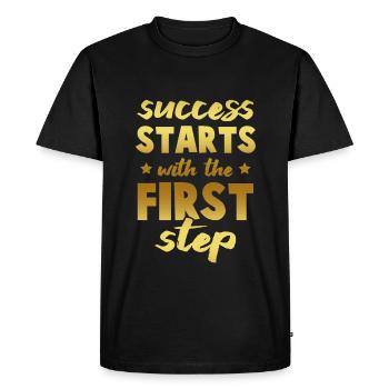 success starts fitness - Men's Premium Organic T-Shirt - black - Front - Nico (187cm)