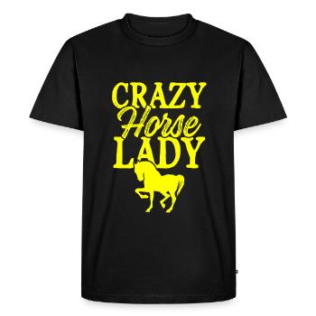 dame folle de chevaux - T-shirt Premium bio Homme - noir - Devant - Nico (187cm)