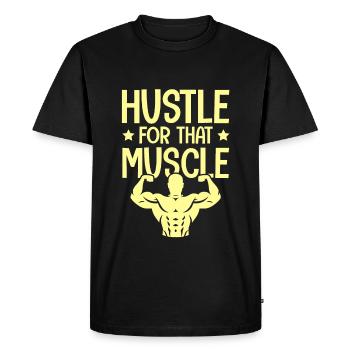 muscles bousculade - T-shirt Premium bio Homme - noir - Devant - Nico (187cm)