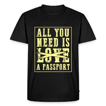 passeport voyage - T-shirt Premium bio Homme - noir - Devant - Nico (187cm)