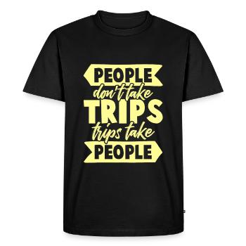 slogan de voyage de voyage - T-shirt Premium bio Homme - noir - Devant - Nico (187cm)