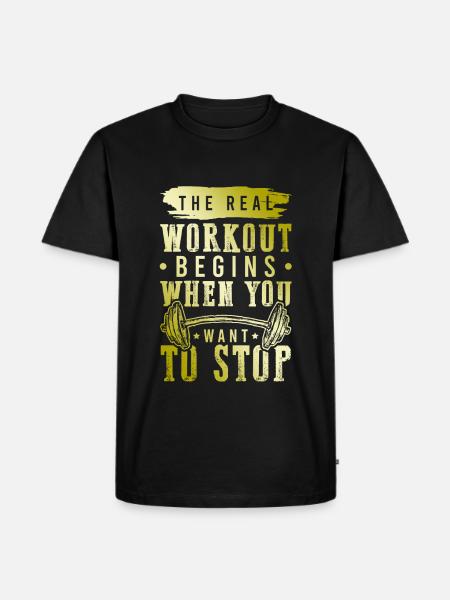 workout fitness - Männer Premium Bio T-Shirt - Schwarz