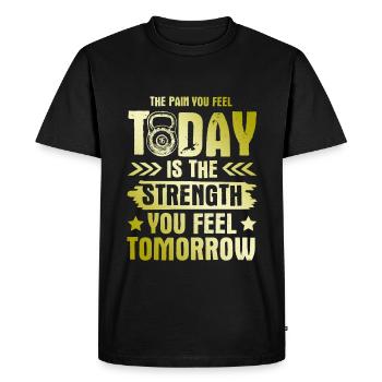 strong fitness - Men's Premium Organic T-Shirt - black - Front - Nico (187cm)