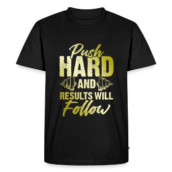hard training fitness - Men's Premium Organic T-Shirt - black - Front - Nico (187cm)