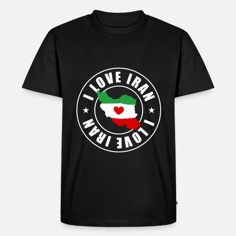 ich liebe iran - Männer Premium Bio T-Shirt - Schwarz
