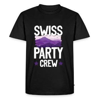Swiss Party Crew - T-shirt Premium bio Homme - noir - Devant - Nico (187cm)