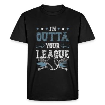 Ligue Outta de baseball - T-shirt Premium bio Homme - noir - Devant - Nico (187cm)
