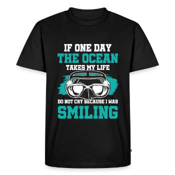 Sourire plongeur Dire - T-shirt Premium bio Homme - noir - Devant - Nico (187cm)