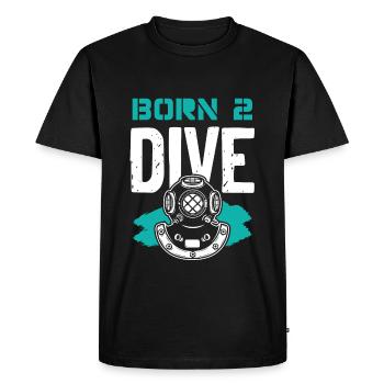 Né pour plonger - T-shirt Premium bio Homme - noir - Devant - Nico (187cm)