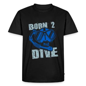 Né pour plonger - T-shirt Premium bio Homme - noir - Devant - Nico (187cm)
