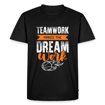 Travail d’équipe de basketball - T-shirt Premium bio Homme - noir - Devant - Nico (187cm)
