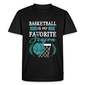 Basketball Season - Men's Premium Organic T-Shirt - black - Front - Nico (187cm)