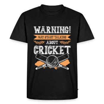 Cricket Alert - Men's Premium Organic T-Shirt - black - Front - Nico (187cm)
