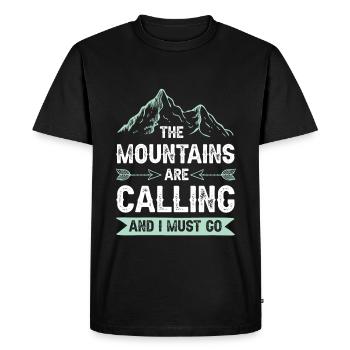 Mountains are calling - Men's Premium Organic T-Shirt - black - Front - Nico (187cm)