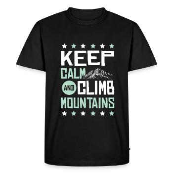 Keep Calm Climbing - Men's Premium Organic T-Shirt - black - Front - Nico (187cm)