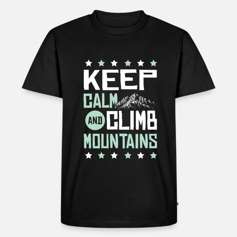 keep calm klettern - Männer Premium Bio T-Shirt - Schwarz