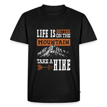 Life is better climbing - Men's Premium Organic T-Shirt - black - Front - Nico (187cm)