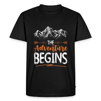 Adventure begins Climbing - Men's Premium Organic T-Shirt - black - Front - Nico (187cm)