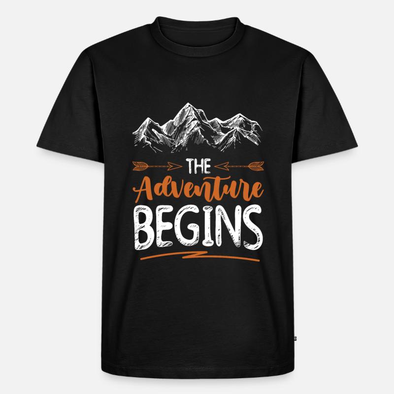 abenteuer beginnt klettern - Männer Premium Bio T-Shirt - Schwarz