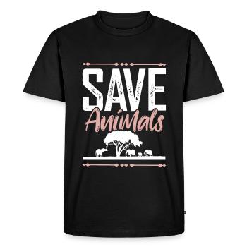 Slogan sur le bien-être animal - T-shirt Premium bio Homme - noir - Devant - Nico (187cm)