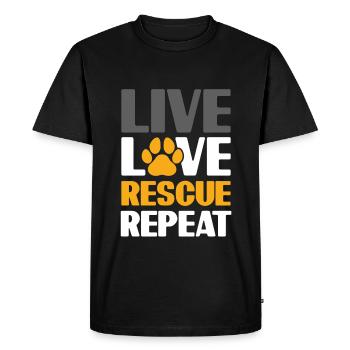 Love to protect animal welfare - Men's Premium Organic T-Shirt - black - Front - Nico (187cm)