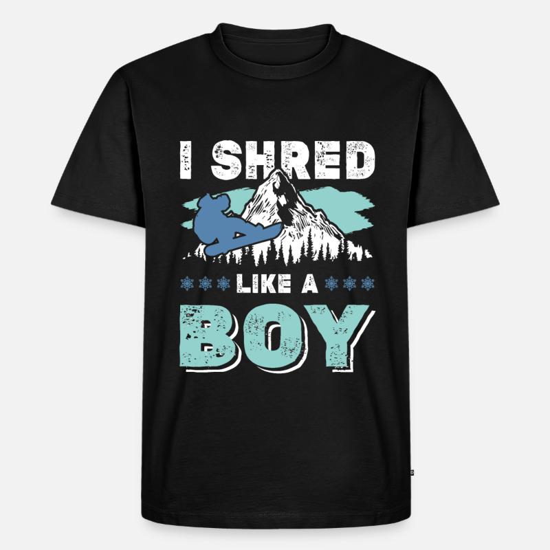 snowboarding junge - Männer Premium Bio T-Shirt - Schwarz