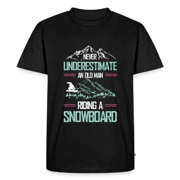 Snowboarder Old Man - T-shirt Premium bio Homme - noir - Devant - Nico (187cm)