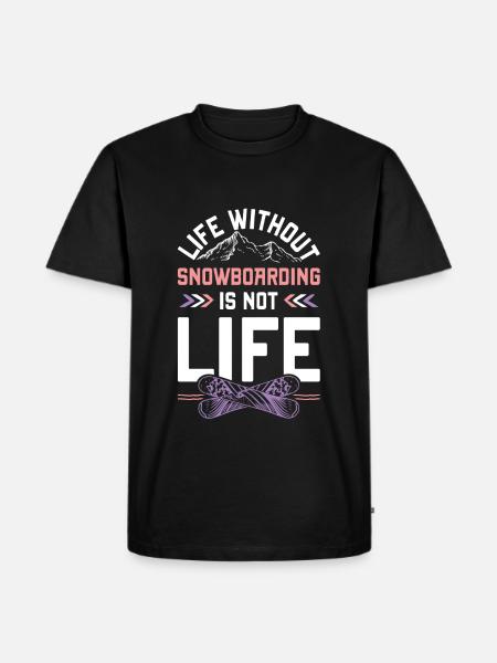 No life without snowboarding - Men's Premium Organic T-Shirt - black