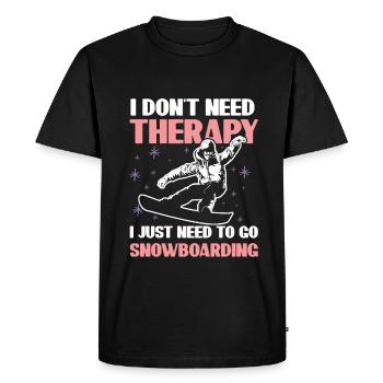 Snowboarding Therapy - Men's Premium Organic T-Shirt - black - Front - Nico (187cm)