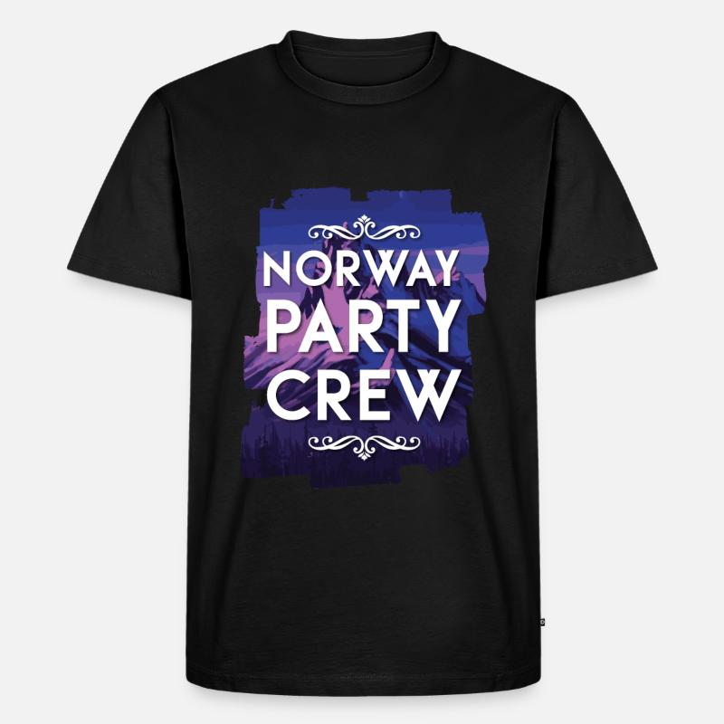 Norwegen Party Crew - Männer Premium Bio T-Shirt - Schwarz