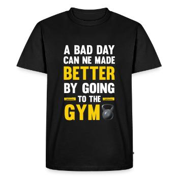 Fitness Fitness Center Workout - Men's Premium Organic T-Shirt - black - Front - Nico (187cm)