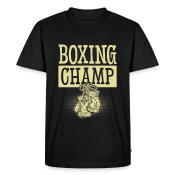 Boxing Champ - Men's Premium Organic T-Shirt - black - Front - Nico (187cm)