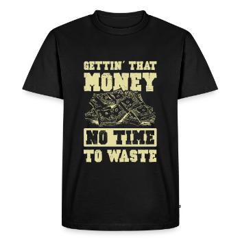 Obtenir de l’argent - T-shirt Premium bio Homme - noir - Devant - Nico (187cm)