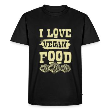 J’aime le végétalien - T-shirt Premium bio Homme - noir - Devant - Nico (187cm)