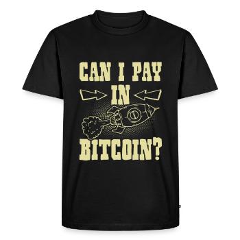 Pay with Bitcoin - Men's Premium Organic T-Shirt - black - Front - Nico (187cm)
