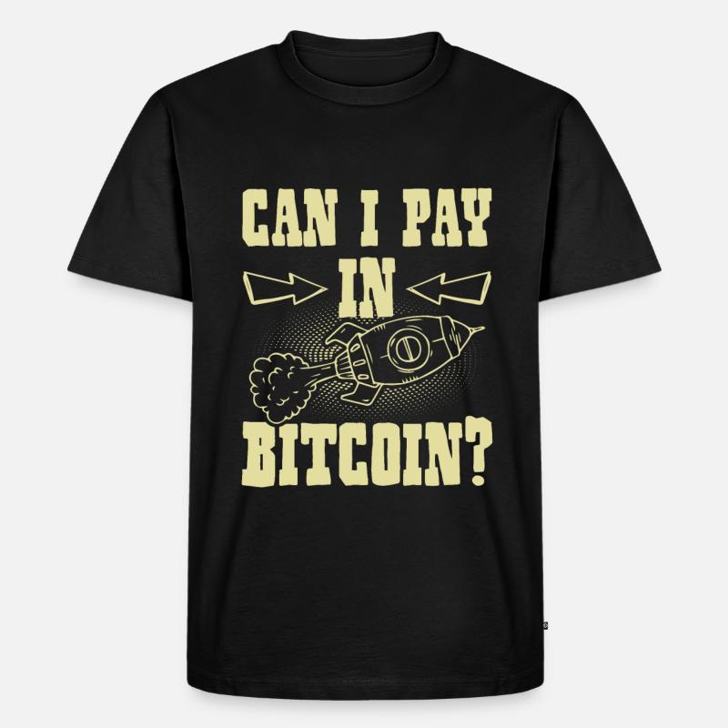 pay with bitcoin - Männer Premium Bio T-Shirt - Schwarz
