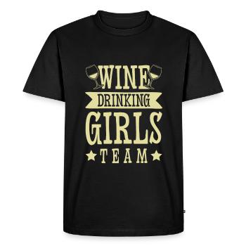 Les filles buveuses de vin - T-shirt Premium bio Homme - noir - Devant - Nico (187cm)