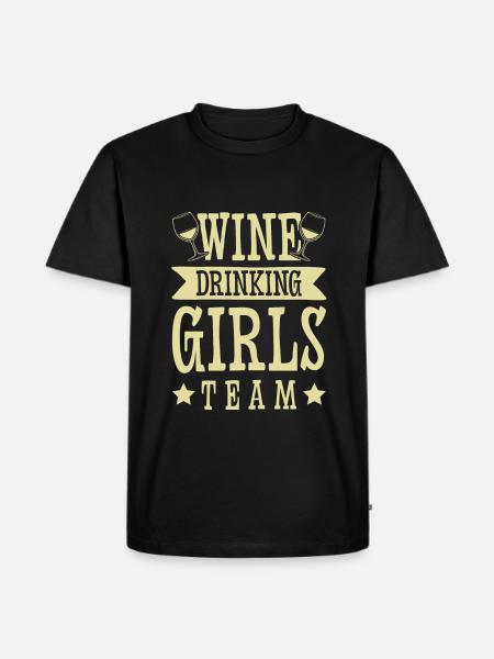 wine drinking girls - Männer Premium Bio T-Shirt - Schwarz