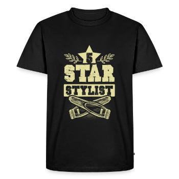 5 Star Stylist - Men's Premium Organic T-Shirt - black - Front - Nico (187cm)