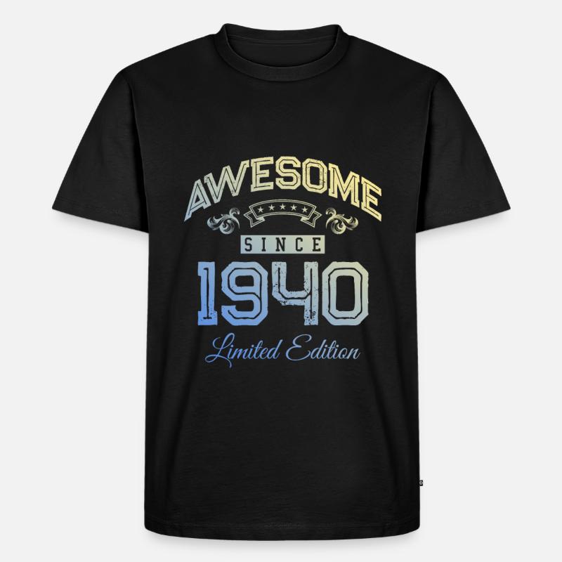 1940 awesome since - Männer Premium Bio T-Shirt - Schwarz